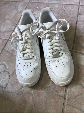 Nike Air Force 1, all white, men’s 12
